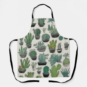 Groen cactussen patroon schort