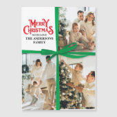 Groen Cadeau Verpakt Familie Fotocollage Kerstmis (Voorkant)