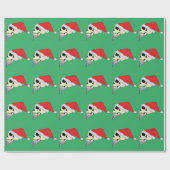 Groen cadeautje met schedels in Petten van de kers Cadeaupapier (Vlak)