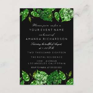 Groen Cali Glitter Woodland Ivy Blad Zwart Lux Kaart