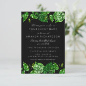 Groen Cali Glitter Woodland Ivy Leaf Black Lux Kaart (Staand voorkant)