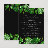 Groen Cali Glitter Woodland Ivy Leaf Black Lux Kaart (Voorkant / Achterkant)