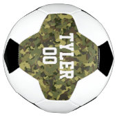 Groen Camo Aangepaste Naam en Sportnummer Voetbal (Gedraaid)