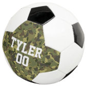 Groen Camo Aangepaste Naam en Sportnummer Voetbal (Drie kwart)