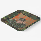 Groen Camo Foto Lijst Birthday Paper Bord (Gebogen)