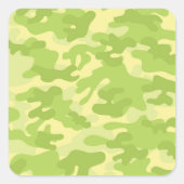 Groen Camo-ontwerp Vierkante Sticker (Voorkant)