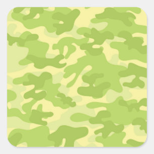 Groen Camo-ontwerp Vierkante Sticker