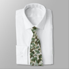 Groen camo patroon in aardetinten stropdas