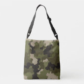 Groen  Camo Realistisch Grunge Effect Crossbody Tas (Achterkant)