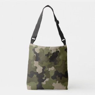 Groen  Camo Realistisch Grunge Effect Crossbody Tas