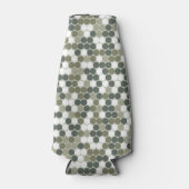 Groen camopatroon met abstracte retro stippen flesjeskoeler (Voorkant)