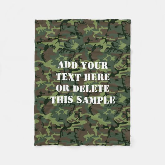 Groen Camouflage Camo Pattern gepersonaliseerd Fleece Deken (Voorkant)