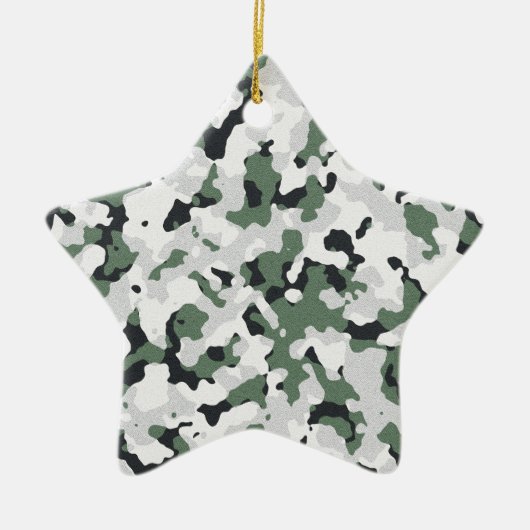 Groen camouflage keramisch ornament (Voorkant)