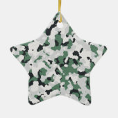 Groen camouflage keramisch ornament (Achterkant)