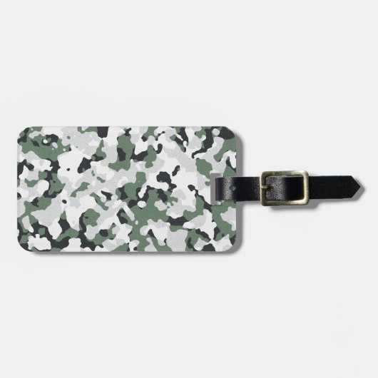 Groen camouflage-patroon bagagelabel (Voorkant horizontaal)