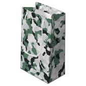 Groen camouflage-patroon klein cadeauzakje (Achterkant Gekanteld)