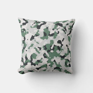 Groen camouflage-patroon kussen