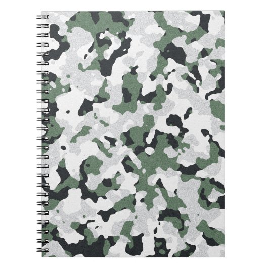 Groen camouflage-patroon notitieboek (Voorkant)
