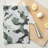 Groen camouflage-patroon theedoek (Quarter Fold)