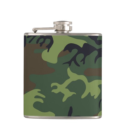 Groen camouflagepatroon heupfles (Voorkant)