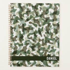 Groen camouflagepatroon in aardetinten met bruin planner