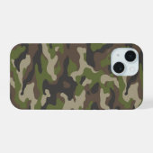 Groen Camouflagepatroon iPhone 15 Case (Achterkant horizontaal)