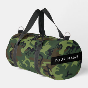 Groen Camouflagepatroon, je naam, Personaliseer Plunjezak