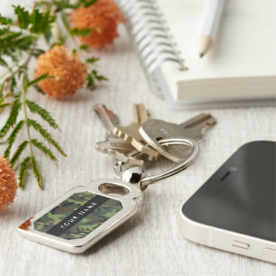 Groen camouflagepatroon, jouw naam, personaliseer sleutelhanger