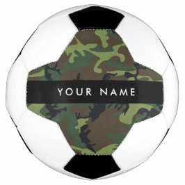 Groen Camouflagepatroon, jouw naam, Personaliseer Voetbal