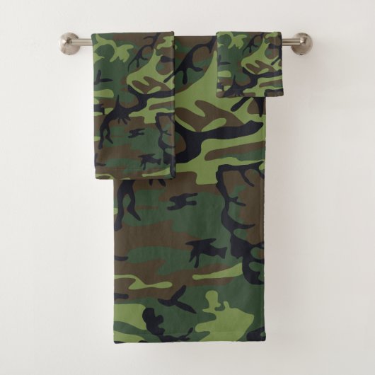 Groen camouflagepatroon, militair patroon, leger bad handdoek (Insitu)