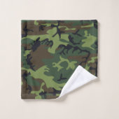 Groen camouflagepatroon, militair patroon, leger bad handdoek (Wasdoekje)