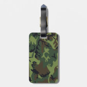 Groen camouflagepatroon, militair patroon, leger bagagelabel (Achterkant verticaal)