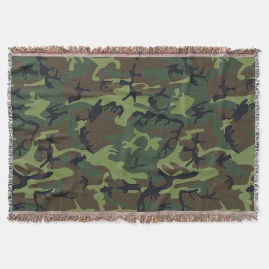 Groen camouflagepatroon, militair patroon, leger deken (Voorkant)