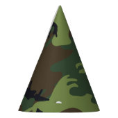 Groen camouflagepatroon, militair patroon, leger feesthoedjes (Links)