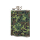 Groen camouflagepatroon, militair patroon, leger heupfles (Links)