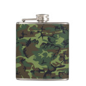 Groen camouflagepatroon, militair patroon, leger heupfles (Voorkant)