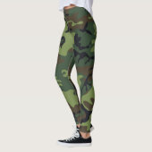 Groen camouflagepatroon, militair patroon, leger leggings (Links)