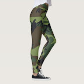 Groen camouflagepatroon, militair patroon, leger leggings (Rechts)