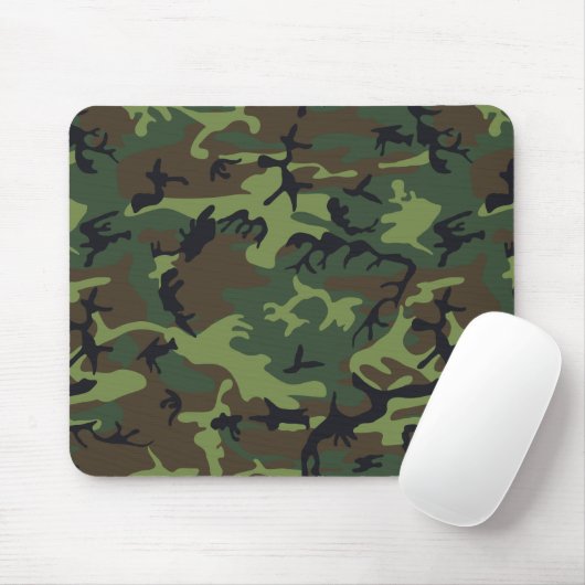 Groen camouflagepatroon, militair patroon, leger muismat (Met muis)