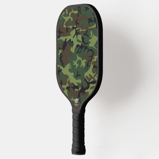 Groen camouflagepatroon, militair patroon, leger pickleball paddle (Links)