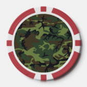 Groen camouflagepatroon, militair patroon, leger poker chips (Voorkant)