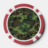 Groen camouflagepatroon, militair patroon, leger poker chips (Achterkant)