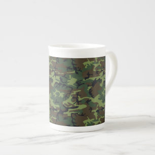 Groen camouflagepatroon, militair patroon, leger porselein kop