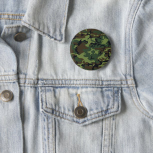 Groen camouflagepatroon, militair patroon, leger ronde button 5,7 cm