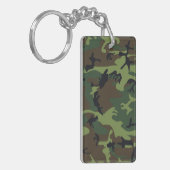 Groen camouflagepatroon, militair patroon, leger sleutelhanger (Voorkant Links)