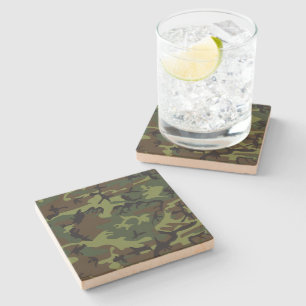 Groen camouflagepatroon, militair patroon, leger stenen onderzetter