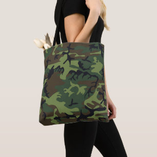 Groen camouflagepatroon, militair patroon, leger tote bag