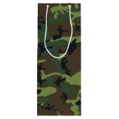 Groen camouflagepatroon, militair patroon, leger wijn cadeautas (Achterkant)
