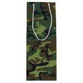 Groen camouflagepatroon, militair patroon, leger wijn cadeautas (Voorkant)