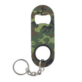 Groen camouflagepatroon mini flessenopener (Voorkant)